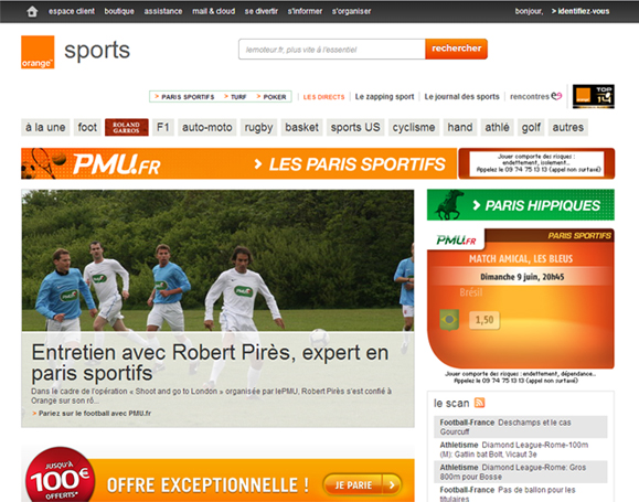 PMU partenaire Orange.fr pronostic