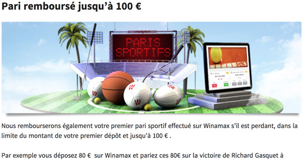 Bonus Winamax 100 euros