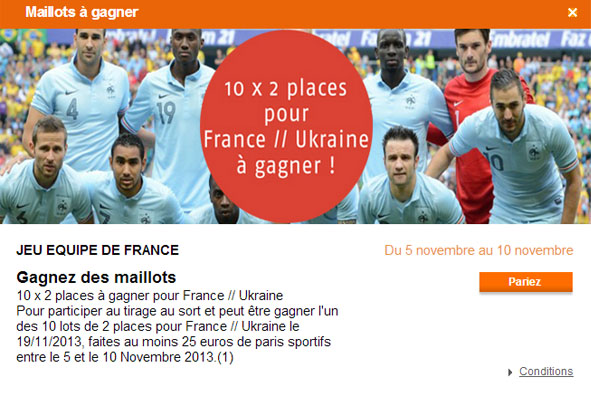 PMU 20 places France Ukraine