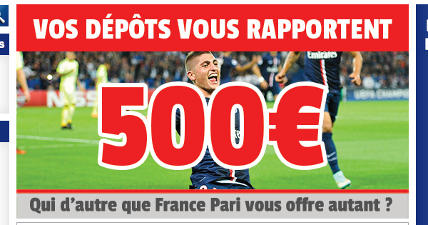 France Pari offre 500 euros de bonus